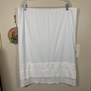Down East White Lace Trim Skirt Extender Slip Size XXL